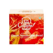 Tea Culture of The World Classic Masala Chai | Masala Tea Bags Enriched with Assam Black Tea Leaf, Cinnamon, Clove, Pepper, Ginger, Tulsi | 16 Count red