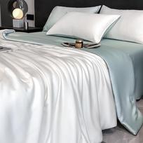 Tencel vasarinė vėsinanti antklodė 4 dalių komplektas Ledo šilko oro kondicionieriaus antklodė Skalbiamas plonas patalynės komplektas miegamajam Single Quilt 150x200cm white