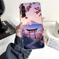 Japanese Cherry Mount Fuji Phone Case For Samsung Galaxy A13 A14 A15 A16 A17 A53 A54 A55 A56 A57 A33 A34 A35 A36 A37 A23 A24 A25 Samsung A56 gray