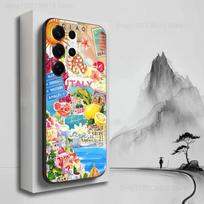 Aegean Sea Art Greek Phone For Samsung S25,S10,S20,S10,S21,S9,S24,S23,Ultra,FE,Plus,Lite,Soft Silicone Black Cover SamsungS9Plus gray