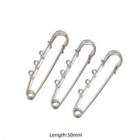 20pcs Heavy Duty Safety Pins Metal Brooch Pin Kilt Fasteners with 3 Loops for DIY Crafts Jewelry Making Arts Sewing Clothes white