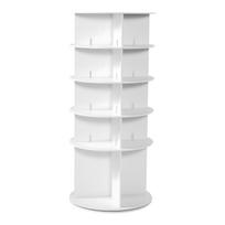 5 Tiers Rotating Shoe Rack Tower, 360° Spinning Shoe Rack, Revolving Storage Round Carousel Display, Freestanding Lazy Susan Organizer Display for