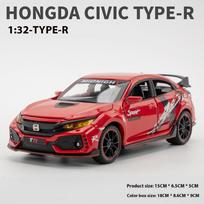 1 32 Honda Civic Type-R Super Modified Sport Car Alloy Metal Diecast Model Car Computer Desktop Ornaments Toys for Children raudona