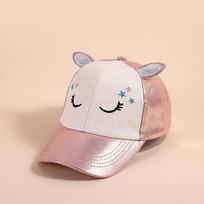 Korean Cat Embroidery Girls Baseball Cap Cartoon Sequins Casual Children's Sun Hat Baseball Cap For Kids 4-12 Years 50-54cm white