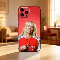 Football C-Chloe Kelly 18 Phone Case For iPhone17,16,15,14,13,12 Plus,Max Soft Silicone Black Cover iPhoneXSMAX red