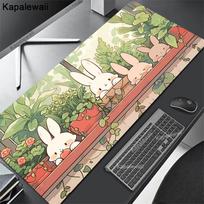 Mouse Pad Kawaii Deskmat XXL Large Pc Gamer Mousepad Cute Black Cat Gaming Keyboard Carpet Deskpad Aesthetic Cozi Lofi Plant Rug 800x300x2mm white