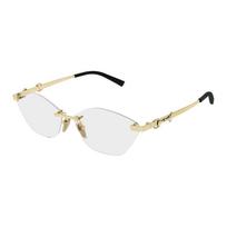 Gucci optical glasses [Available prescriptions] Movable nose 002 (gold frame/transparent lens) 59 glasses case (random size and color) + glasses cloth