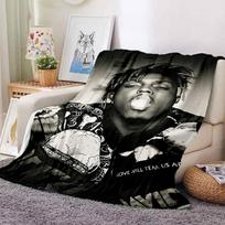 HOT Juice WRLD 999 3D Legend Rapper Star Soft Plush Blanket,Flannel Throw Blanket for Living Room Bedroom Picnic Bed Sofa Cover Size: 75*100cm, Weight: 230 GSM gray