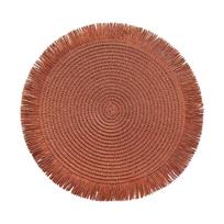 Elegantiškas apvalus padėkliukas su kabinamu dizainu stalo dekoravimui ir karščio apsaugai 38cm brown