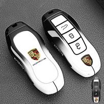 Metalinis automobilio rakto dėklas Dangtelis Laikiklis Apsauga Maišelis raktams Porsche Panamera Carman Macann Bobst Cayenne 911 981 991 970 9969 Lipdukas black
