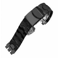 Mėnulio formos išgaubta metalinė plieninė laikrodžio apyrankė Swatch 19mm For Swatch 19mm juoda