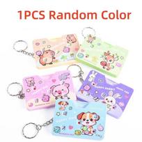 New Mechanical Press Mini Card Dice Keychain Cute Cartoon Decompression Creative Fun Bar Practical Toy Pendant Small Gift beige