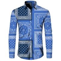 Bandana Paisley Print Long Sleeve Shirt, Stylish and Cool XL gray