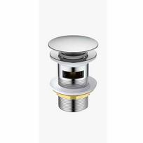 Basin Waste Click-Clack Slotted Unslotted Dome Brass Sink Pop Up Plug Push white