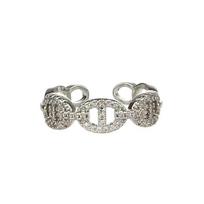 S925 High-End French Diamond Inlaid Pig Nose Ring for Women gray