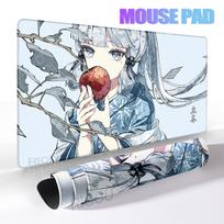 Game Large Mousepad Genshin Impact Mouse Pad Extra Kawaii Computer Keyboard Desk Mat XXL E-Sports Deskmat Gaming Accessories Pad 30x60cm gray