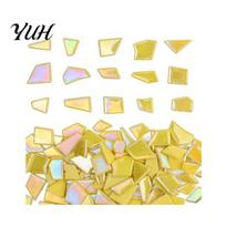 Bulk Glass Tiles for Projects Iridescent Mosaic Crafts, 200/400g Broken Irregular Pieces DIY Home Garden Art Projects, Handmade Crafts Decor 200g