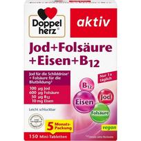 Doppelherz Iodine, Folic Acid, Iron, Vitamin B12 150 Tablets 1 Box