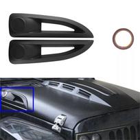 Hood Side Vent Cover Trim Hood For Jeep Wrangler Rubicon 07-17 black