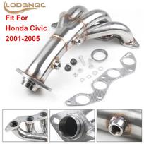 LODENQC Skirta 2001-2005 HONDA CIVIC DX/LX D17 1.7 EM2/ES1 Aukštos kokybės nerūdijančio plieno lenktynių kolektoriaus išmetimo sistema white