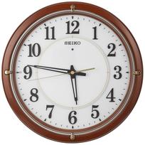 Seiko Clock Wall Automatic Radio Fine Light at Brown Wood Diameter x KX240B Clock, Illumination, Controlled, Analog, (Visible Night), Finish, 33.8 5.7 gray