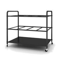 Rolling Mat Storage Cart Caster Wheels Fitness Rack Iron black