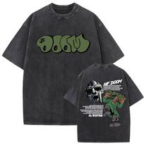 MF DOOM Išplėtos juodos spalvos grafinis marškinėlis Hip Hop Rap Streetwear Unisex Tee 3XL gray