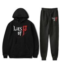 Lies of P tiesioginiai prekių ženklai Karštas žaidimas Cosplay gobtuvai Kostiumai Vyrai su raišteliais gobtuvai Megztinis Moterys Unisex Dirželis Sportinės kelnės XXL black