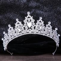 DIEZI Prabangi Krištolinė Karūna Tiara Moterims Mergaitėms Vestuvinė Elegantiška Cirkonio Nuotakos Vario Spalvos Karūna Plaukų Aksesuarai Cirkonis white