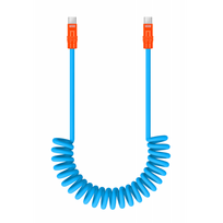 Newell spiralinis USB-C į USB-C laidas 100W, 1.5 m, mėlynas ir oranžinis