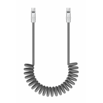 Spiralinis laidas Newell USB-C į USB-C 100 W 1.5 m, silikoninis, pilkas