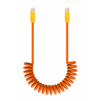 Newell USB-C į USB-C laidas 100 W, 1,5 m, spiralinis, oranžinis-geltonas