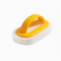 Valymo šepetėlis su rankena Melamino Eraser Magic Sponge Valymo kempinė „pasidaryk pats“ dušo vonios kambario indų plovimo šepetys geltona