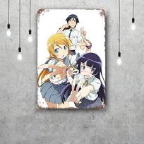 Oreimo Animacinis Dekoravimas Vintažiniai Metalo Ženklai Skardos Ženklai Kapitono Plakatas Dekoravimas Barui Pub Klubui Vyriškas Urvas Sienos Dekoravimas 20x30cm（7.8x11.8inch） white