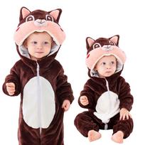 Piżama Onesie Kostium Przebranie Śpiochy Wiewiórka Niemowlę 80: 65-75 Cm beige