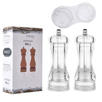 Acrylic Mill for Sea Salt and Black Peppers Manual Spices Grinder Bottle Practical Kitchen Utensils for Cooking Lover 1 white
