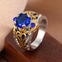 Retro Inlaid Sapphire Ring Creative Simple Ring Light Luxury Hand 13