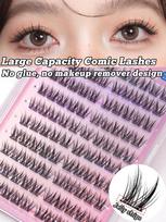 Brown Lashes New Type 10 Rows Glue Free Lashes Easy Application Eyelashes Reusable Lash Clusters with No Glue Needed PRE72 All-match Lower mix pink