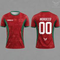 2026 Maroko Vėliavos Spausdinimo Marškinėliai Vyriški Greitai Džiūstantys Kvėpuojantys Sportiniai Marškinėliai Unisex Personalizuotas Vardas Ir Numeris Futbolo Marškinėliai XXS red