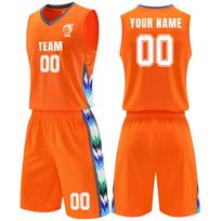 Individualus krepšinio aprangos komplektas, personalizuotas, su numeriu, be rankovių, kvėpuojantis sportinis kostiumas vyrams ir jaunimo komandoms XXXXXL oranžinė