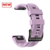 22mm 26mm Silicone Strap For Garmin Instinct 3 2X Solar Band Fenix E 8 7 7X 6X 6 Pro/Quatix 7 6 5 3/Enduro 3 2 QuickFit Bracelet 1PCS QuickFit 26mm gray
