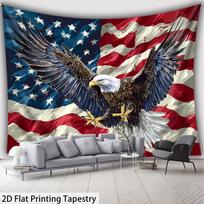 Patriotinis Amerikos Vėliavos Erelio Gobelenas Sienai JAV JAV Dekoras Namų Dekoras Menas Svetainei Miegamajam 100X150CM