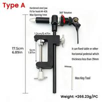 1PC 360° Rotary Fly Tying Vise with Spare Jaws, C-Clamp Base Portable Fly Hook Binding Tool for Flies - Type A & Type B white
