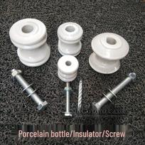 Keraminis žemos įtampos elektros izoliatorius | Drugelio stulpo laikiklis | Magnetinis arbatinuko padėkliukas viela Mushroom ceramic bottle with 2 screws set