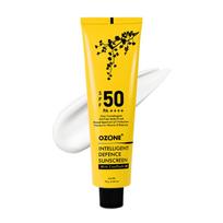 Ozone Intelligent Defence Sunscreen SPF 50 PA++++ | 70 g | New-Age UV Filters | Cooling Sunscreen with No White Cast | Controls Oil, Prevents Tanni yellow