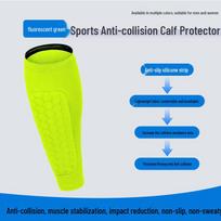 Youth Shock-Absorbing Honeycomb Shin Guard Leg Sleeve for Football & Sports L (120-140) - Quick Dry Basic yellow