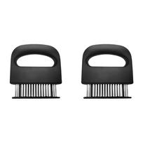 18 Blade Stainless Steel Meat Tenderizer, Ultra Sharp Needle Kitchen Cooking Tools For Beef Pork Turkey Fish black