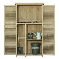Garden Cabinet Wood Tool Shed Equipment House With Asphalt Roof Louvered Door Storage Cabinet Shed Garden 4 Compartments Gray 87 X 46.5 X 160 Cm