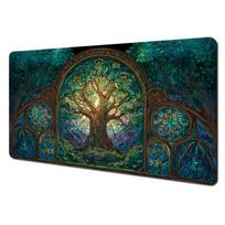 Fantazijos milžiniškų grybų miškas Mtg žaidimo kilimėlis Magic kortų kovos kilimėlis Neslystantis patvarus 35x60cm Komandieriaus žaidimo kilimėlis Tapete Magic Mtg 800x300x2mm blue
