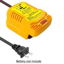12V/24V 100-240V Li-ion Battery Mini Compact Car Charger for DeWalt 18V 20V 60V Lithium Battery DCB200 Replacement for DCB112 US Plug